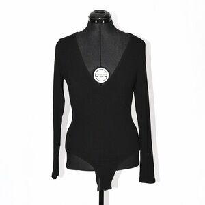 Klassy Network Long Sleeve V-neckline Bodysuit